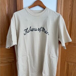GLO jeans Beige 'Fishers of Men' Graphic Short Sleeve Tee